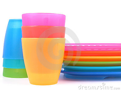 Royalty Free Stock Photography  Plastic Cups And Plates