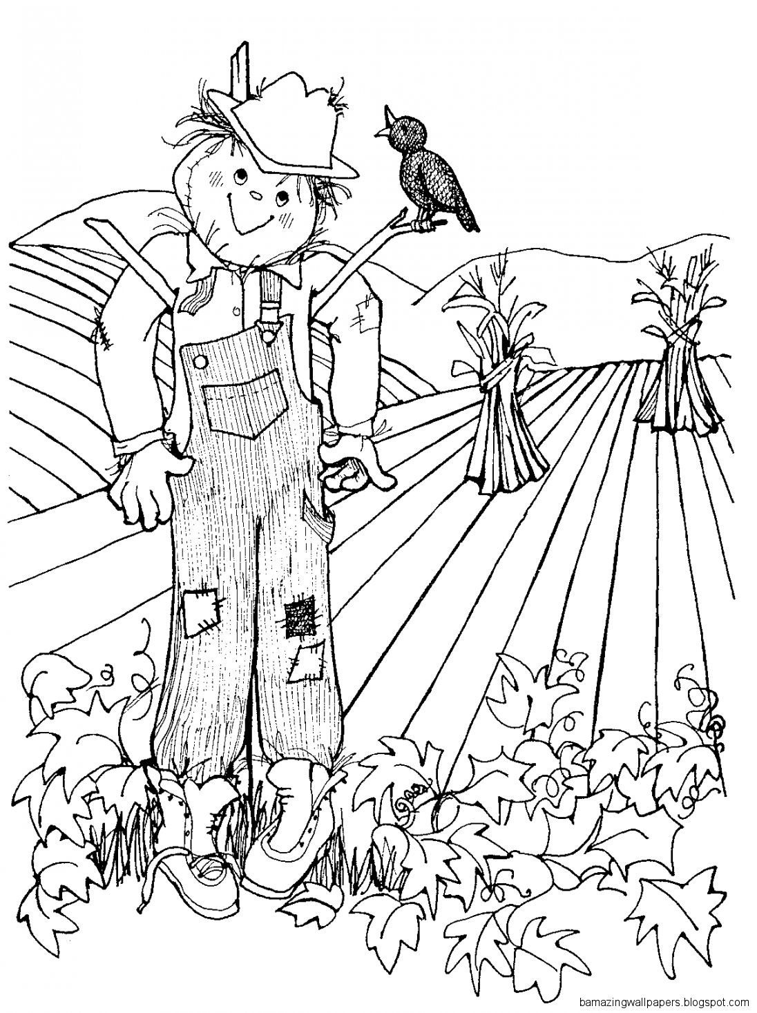 Simple Scarecrow Clip Art Black And White Amazing Wallpapers