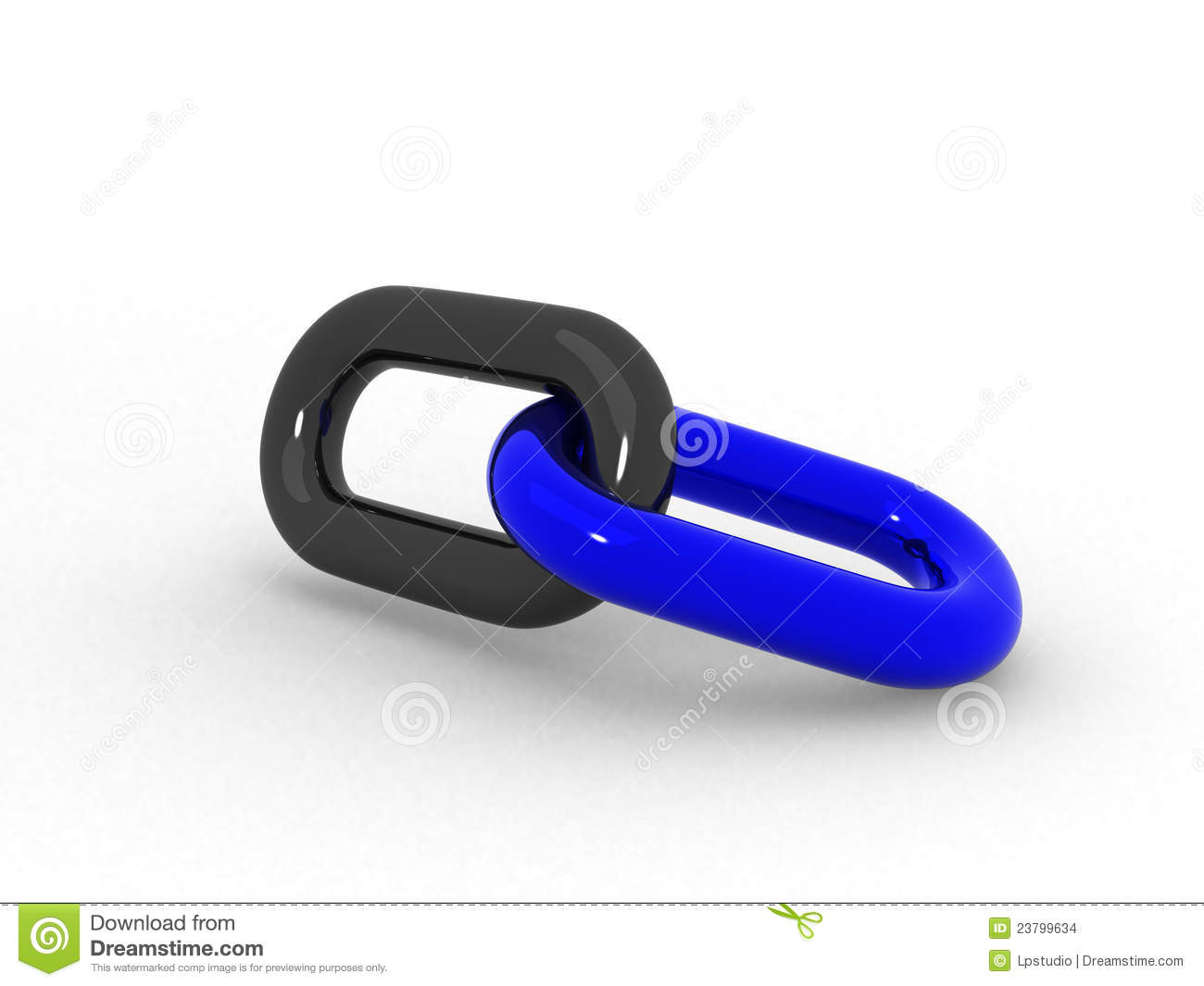 Single Chain Link Over White Stock Images   Image  23799634