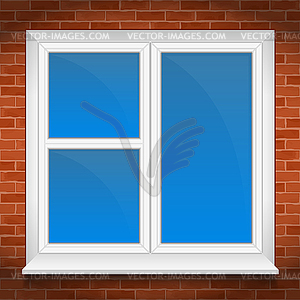 Window In Brick Wall   Vector Clipart