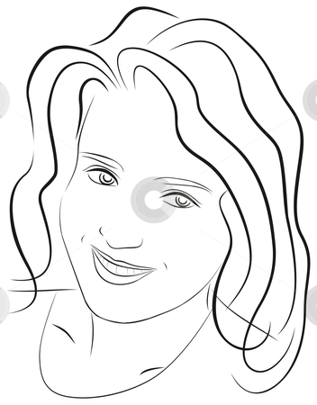 Woman Face Clip Art Black And White Young Woman S Face 4 Stock