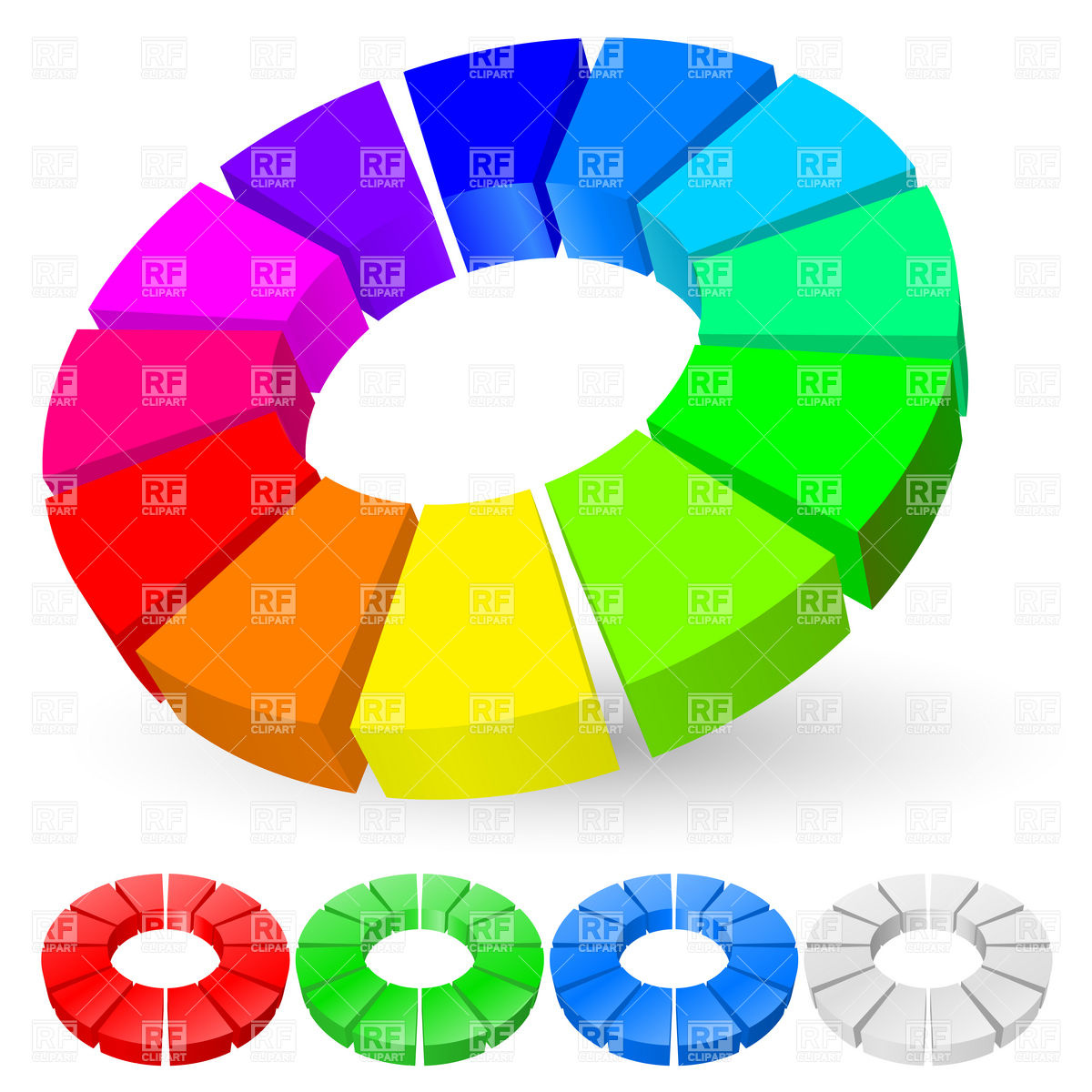 3d Rainbow Pie Chart 7809 Business Finance Download Royalty Free
