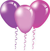 Birthday Balloons Glitter  Pink Birthday Clip Art  Purple Birthday