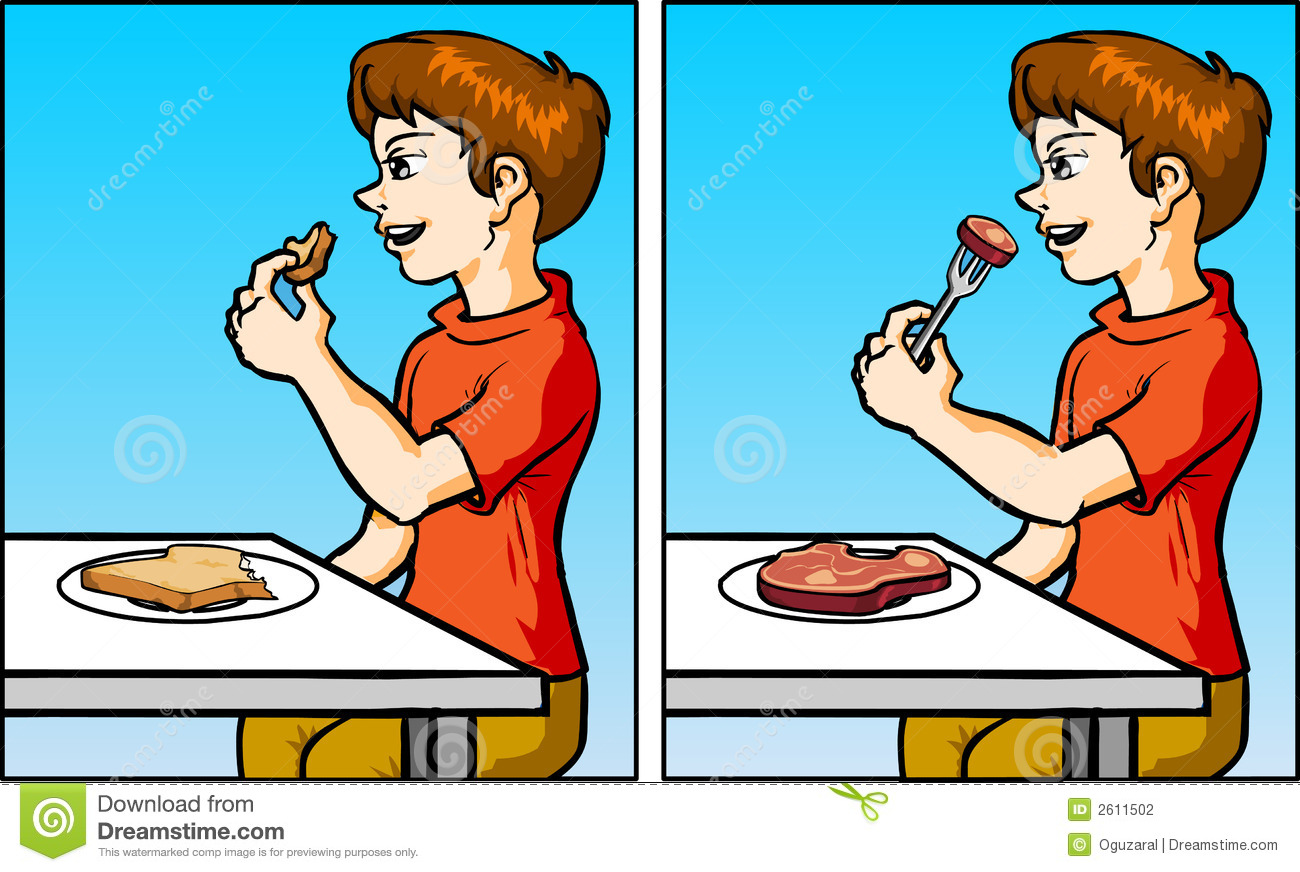 Boy Dinner Stock Illustrations