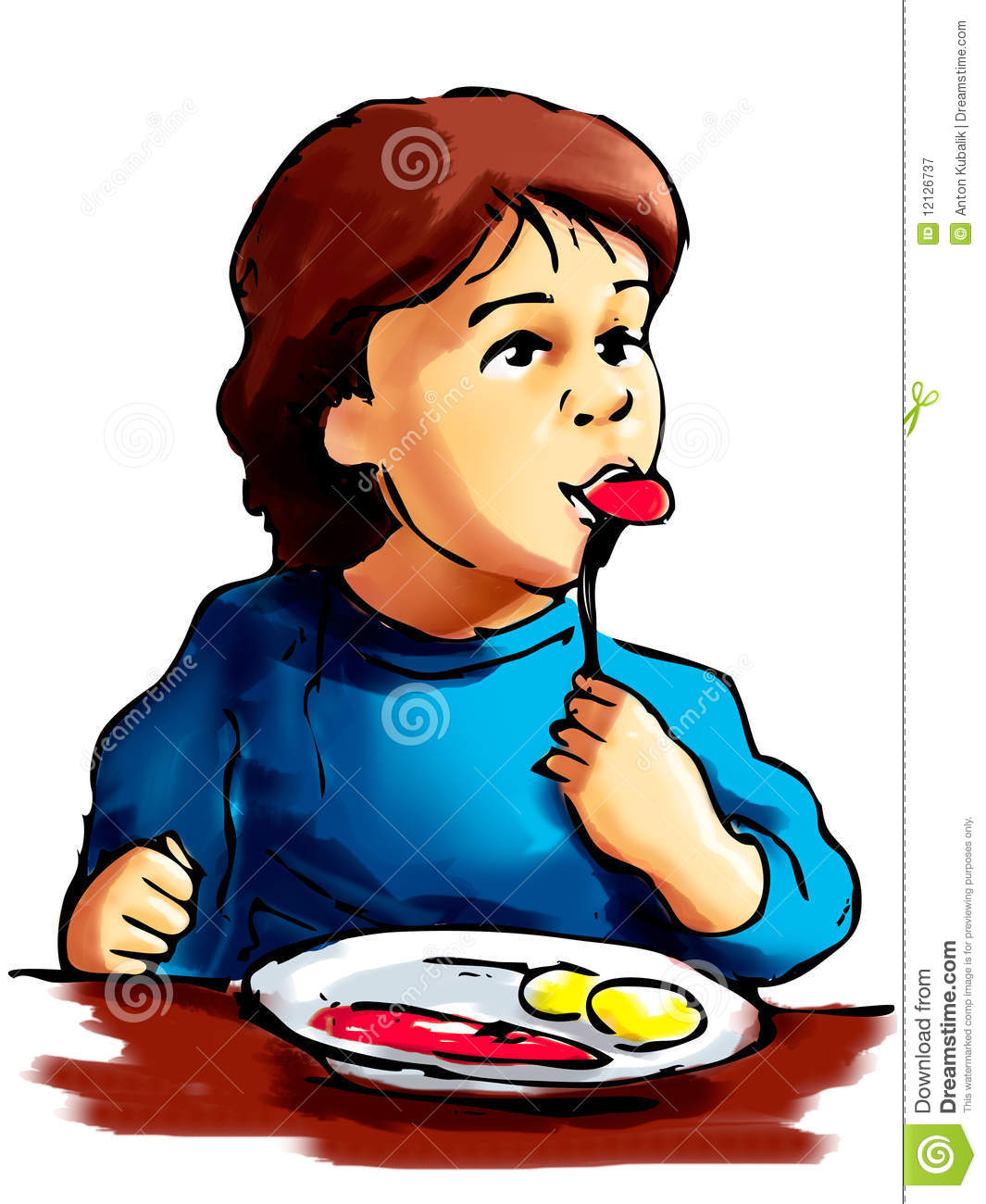 Boy Eating Breakfast Clipart Family Eating Breakfast Clipart   Free