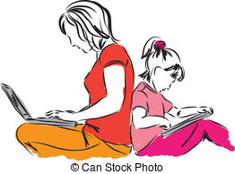 Busy Mom Vector Clipart Eps Images  441 Busy Mom Clip Art Vector    