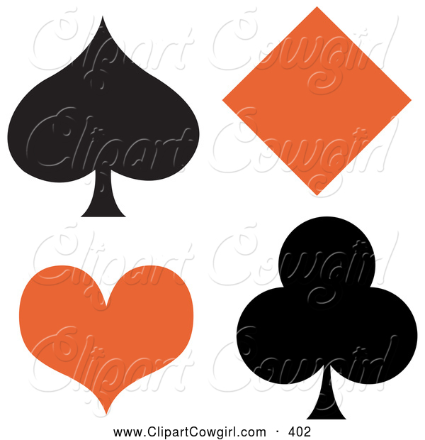 Card Suits Black And White Pattern