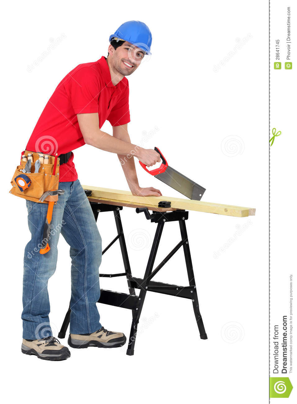 Carpenter Sawing Royalty Free Stock Photo   Image  28641745