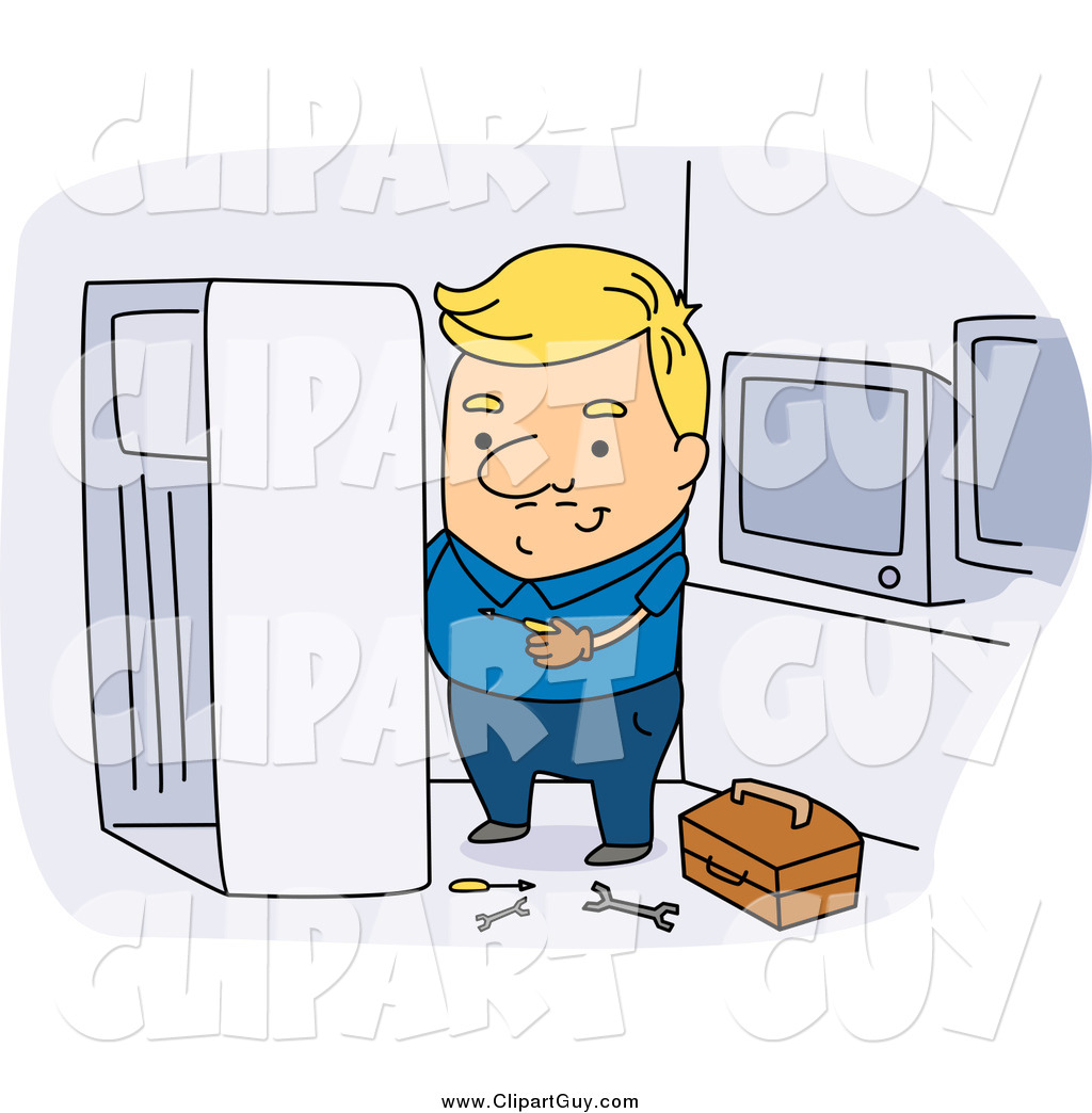       Clip Art Of A Blond White Appliance Repair Man By Bnp Design Studio