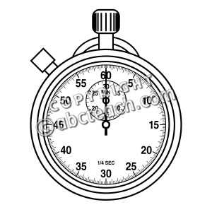 Clip Art  Stopwatch  Coloring Page    Preview 1