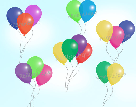 Clipart Balloons Clip Art Balloons    Bunches Birthday Party