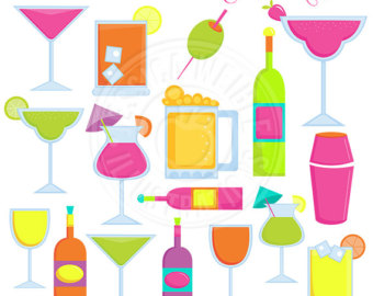 Clipart Wine Graphics Mixed Drinks Happy Hour Clipart Party Drink
