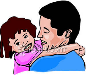 Dad Hugging His Daughter Clipart Picture