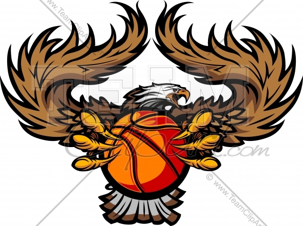 Eagle Basketball Mascot   Basketball Team Vector Clipart Image