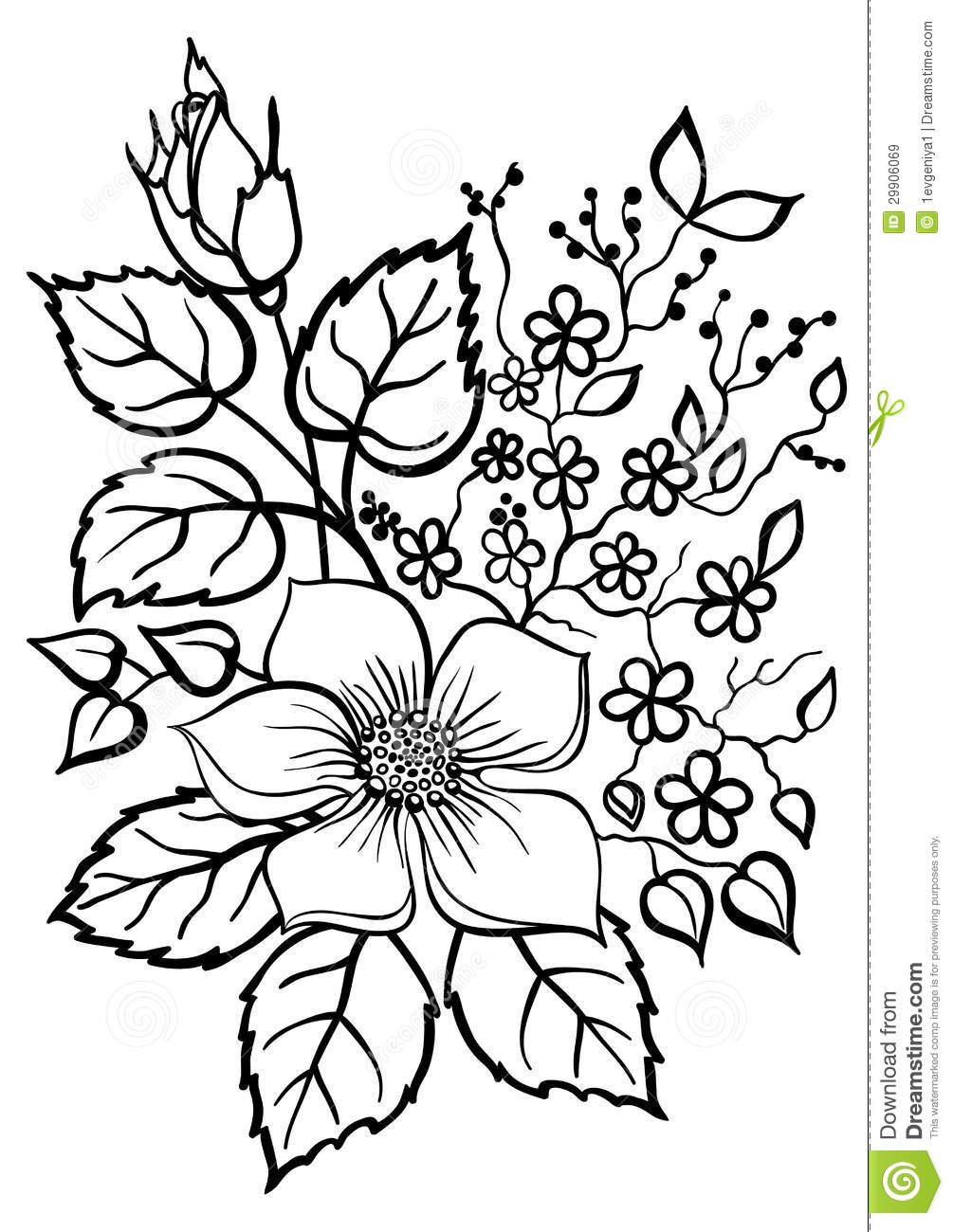Flower Clip Art Outline Flower 20bouquet 20outline