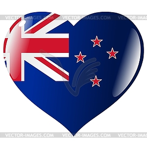 Heart With Flag Of New Zealand   Vector Image