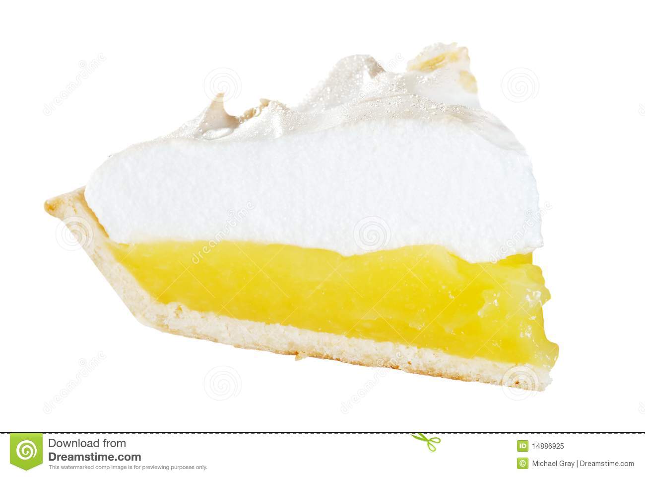 Isolated Lemon Meringue Pie Slice Royalty Free Stock Photo   Image
