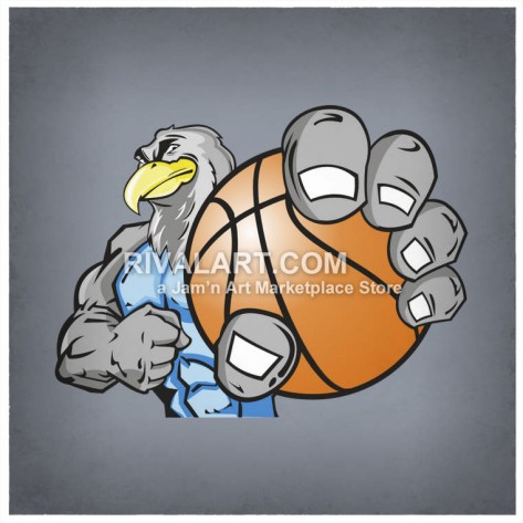 Mascot Clipart   Eagle Clipart   An Eagle Holding A Basketball