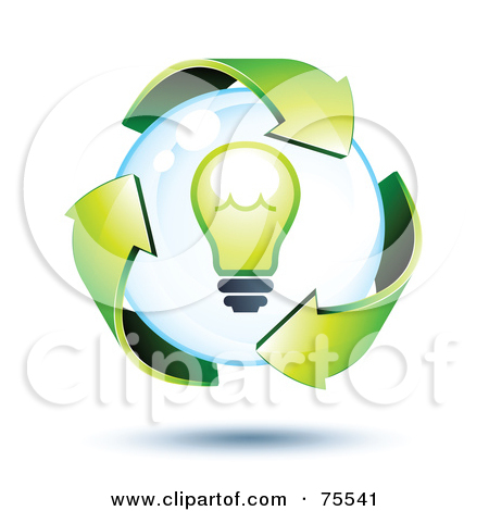 Royalty Free  Rf  Clipart Illustration Of 3d Green Recycle Arrows