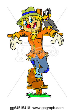 Stock Illustration   Happy Scarecrow   Friend  Clip Art Gg64515418