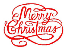 Stylized Merry Christmas Text Machine Embroidery Design