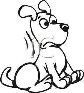 And White Dog Putting On The Brakes   Royalty Free Clipart Picture