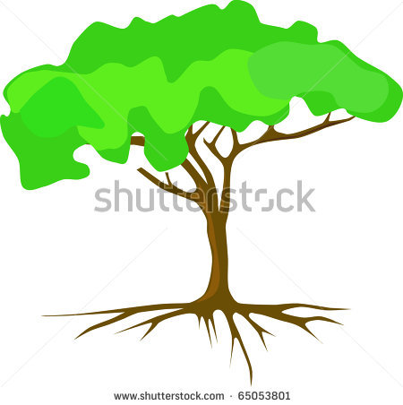 Black And White Tree With Roots Clipart Stock Vector Tree With Roots