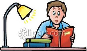 Boy Studying   Royalty Free Clipart Picture