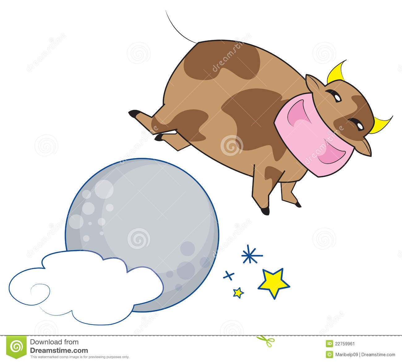 Cow Jumped Over The Moon Clipart Cow Jumping Over The Moon