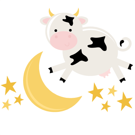 Cow Jumping Over The Moon Svg File For Cutting Machines Cow Svg File