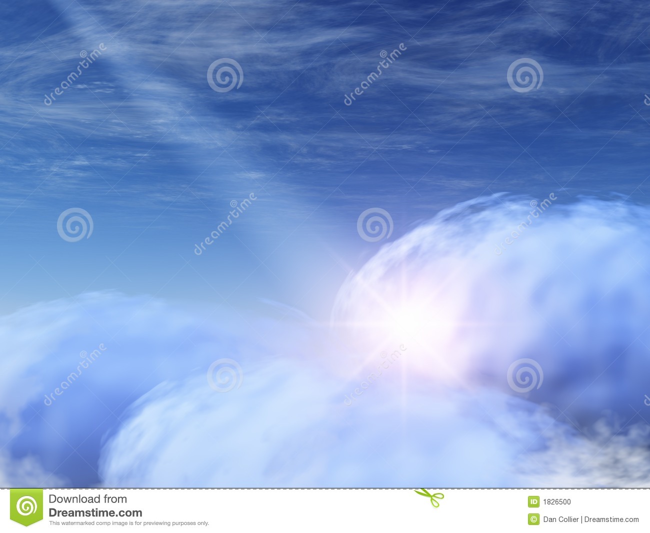 God Rays And Star In Heavenly Clouds Stock Photo   Image  1826500