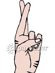 Hand With Fingers Crossed For Good Luck Royalty Free Clipart Picture