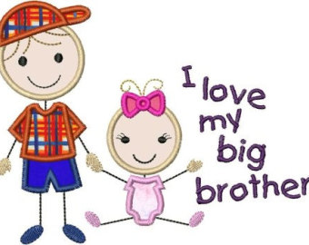 Instant Download Stick Figures I Love My Big Brother Baby Sister