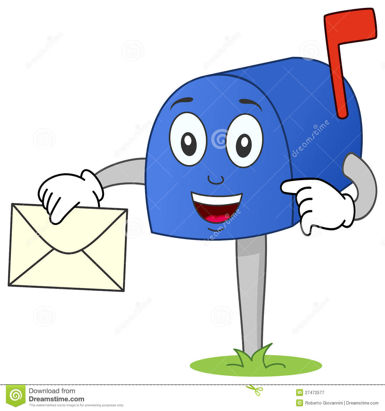 Mailbox Character With Letter Royalty Free Stock Photography   Image
