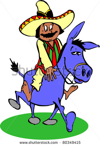 Mexican Burro Clipart Mexican Riding A Donkey