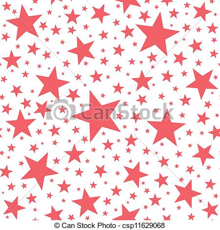 Of Seamless Star Pattern   Coral Red Stars On White Background
