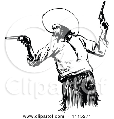 Old Mexican Man Black And White Clipart Vintage Black And