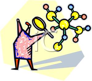Person Studying A Compound Molecule Clip Art Image