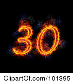 Royalty Free Rf Clipart Illustration Of A Flaming 30 For 30th