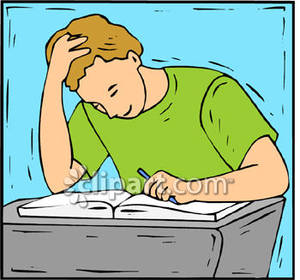 Young Man Studying   Royalty Free Clipart Picture