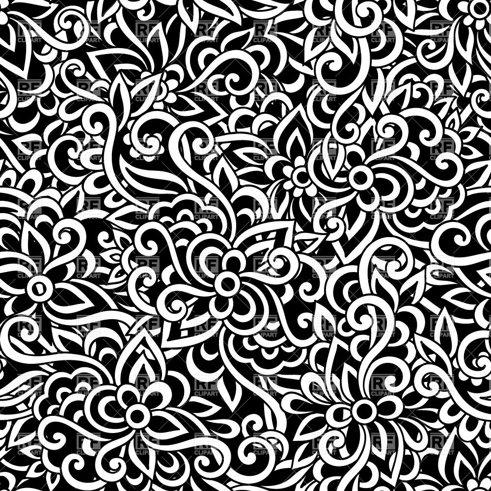 Black And White Floral Seamless Pattern Download Royalty Free Vector