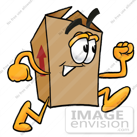 Cartoon Styled Clip Art Graphic Of A Cardboard Shipping Box Cartoon