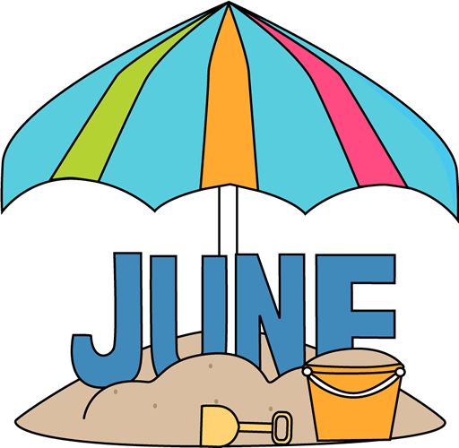 Clip Art   Month Of June At The Beach Clip Art Image   The Word June