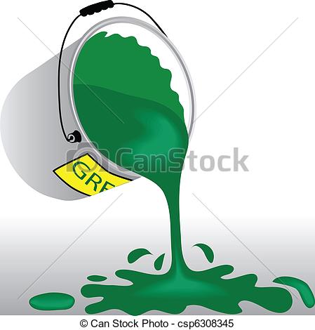 Clipart Vector Of Bucket With Green Paint Csp6308345   Search Clip Art