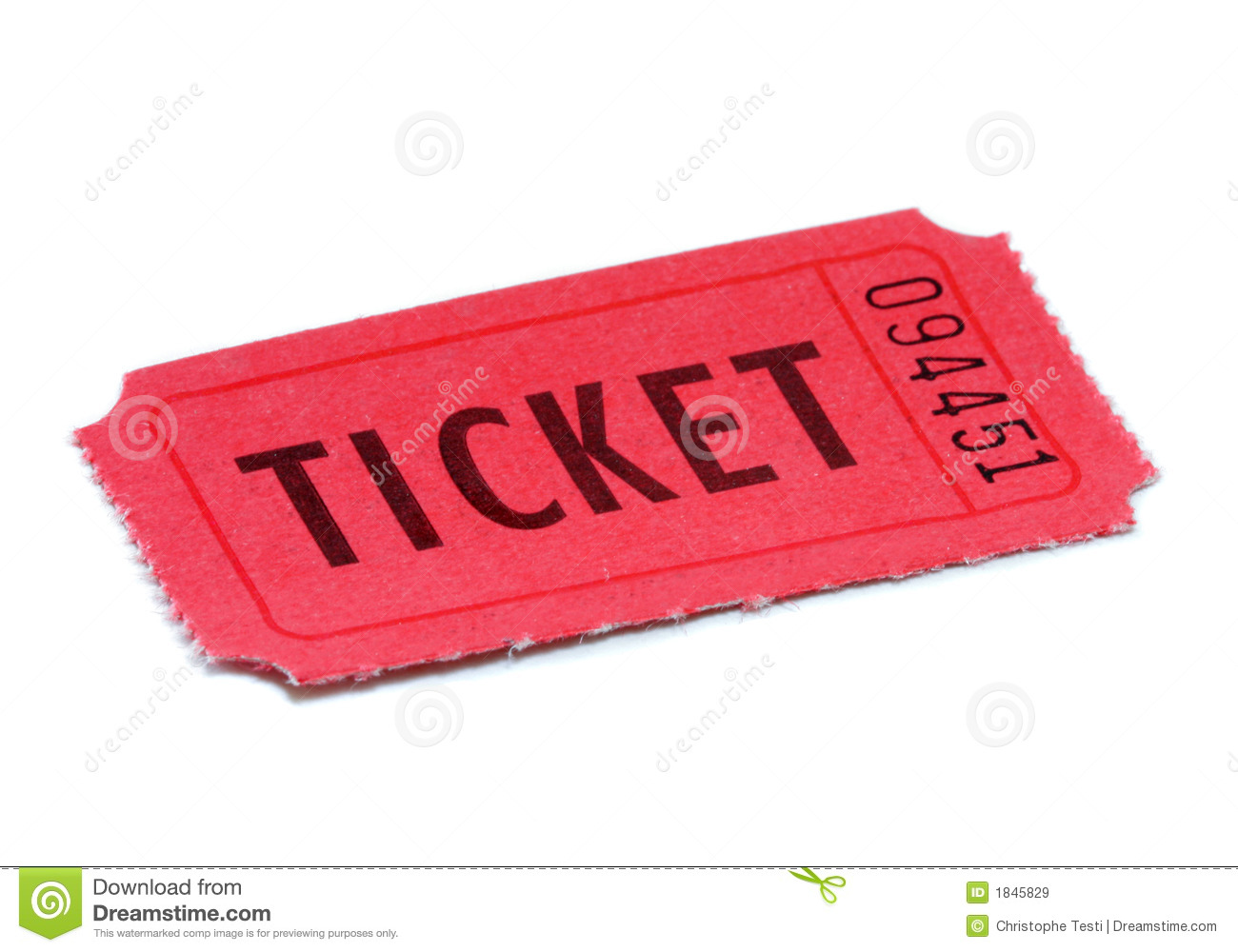 Concert Ticket Clipart Red Ticket Isolated On White