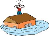 Flooded House   Clipart Graphic
