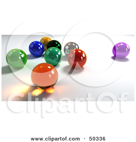 Free  Rf  3d Clipart Illustration Of A Group Of Red And Chrome Marbles