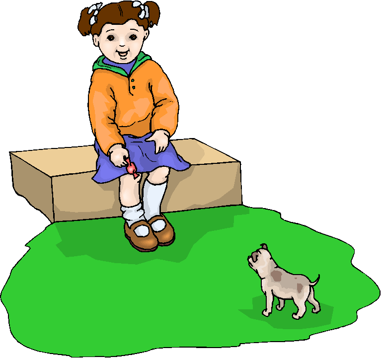 Girl With Her Puppy Free Clipart   Free Microsoft Clipart