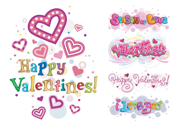 Happy Valentine S Day Vector Clip Art Of Words