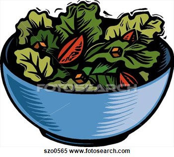 Illustration Of A Bowl Of Green Salad Leaves Szo0565   Search Clipart